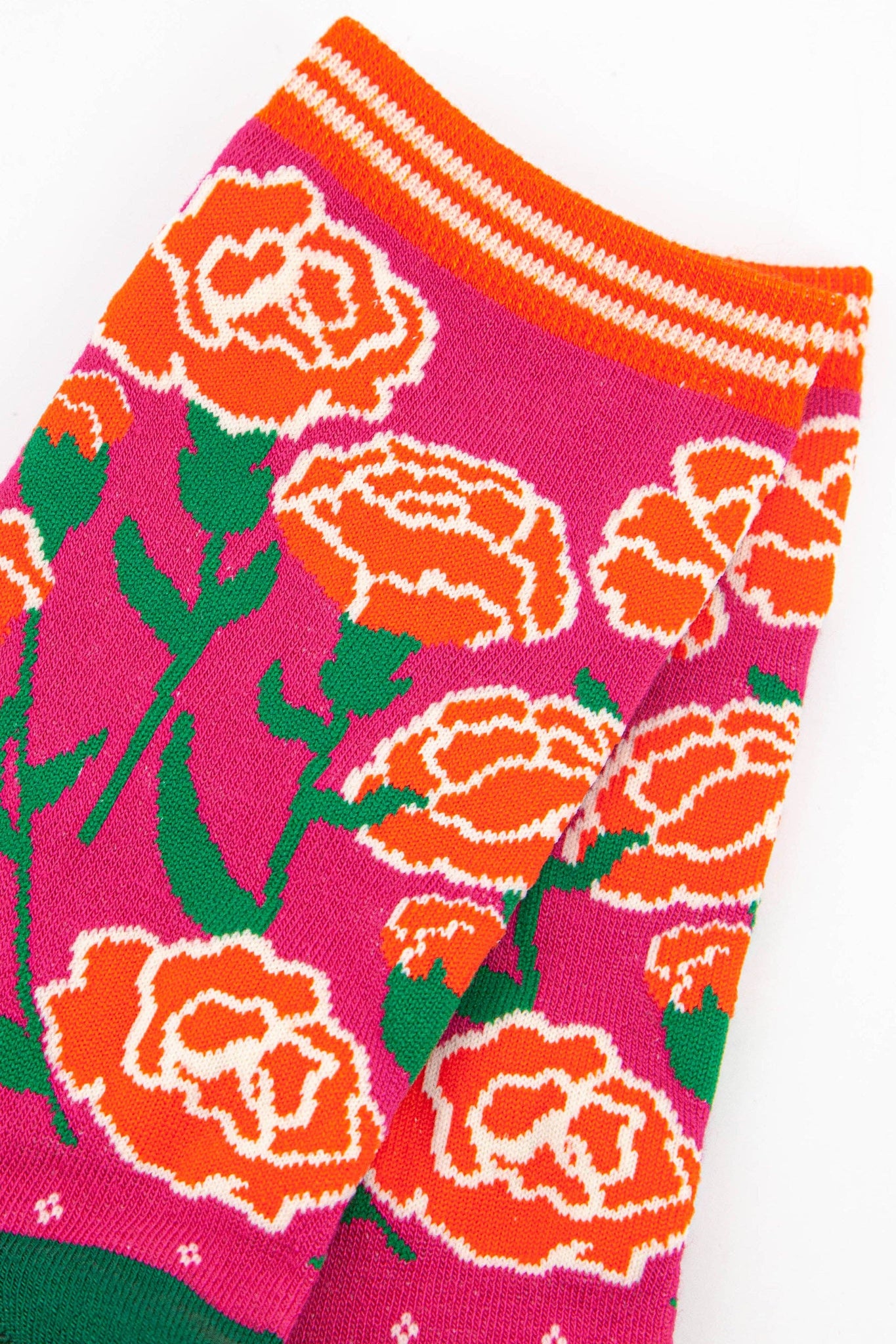 Women's Carnation Floral Print Bamboo Socks