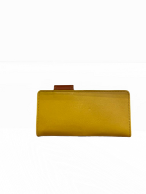 Medium animal print leather purse - tan and mustard