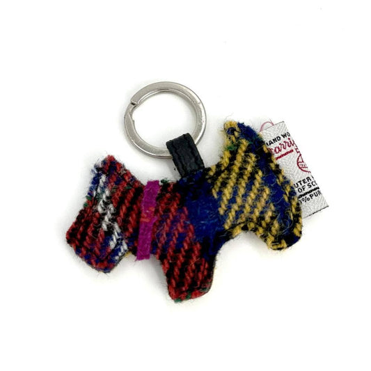Harris Tweed Scotty Dog Keyring Saffron