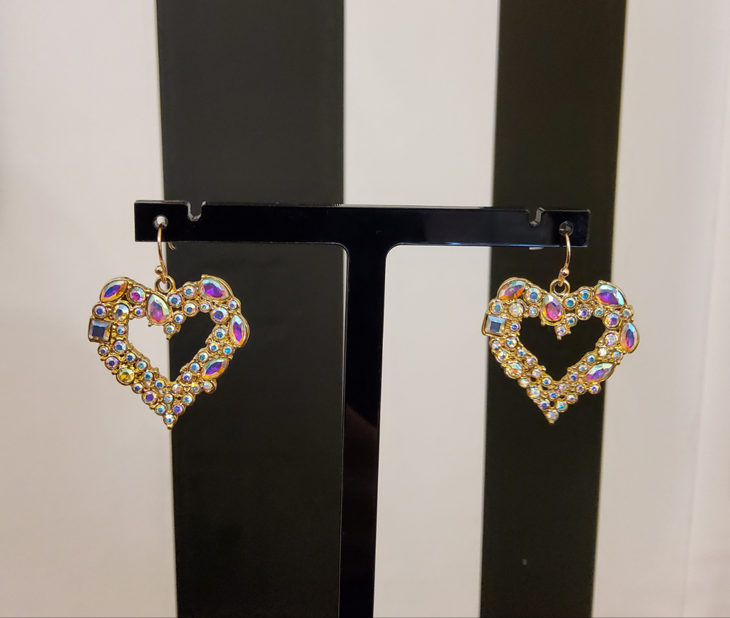 Diamanté Heart Earrings