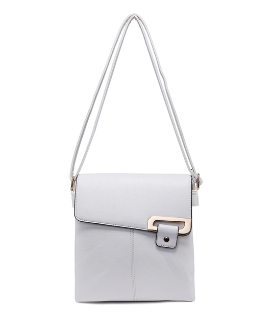 White Buckle Crossbody Bag
