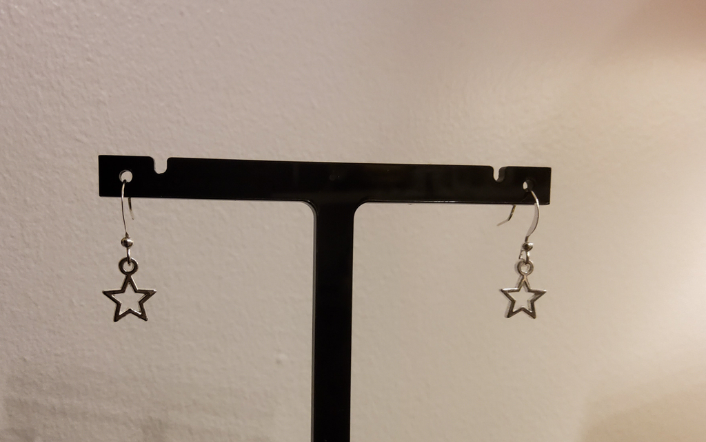 Silver Coloured Star Earrings