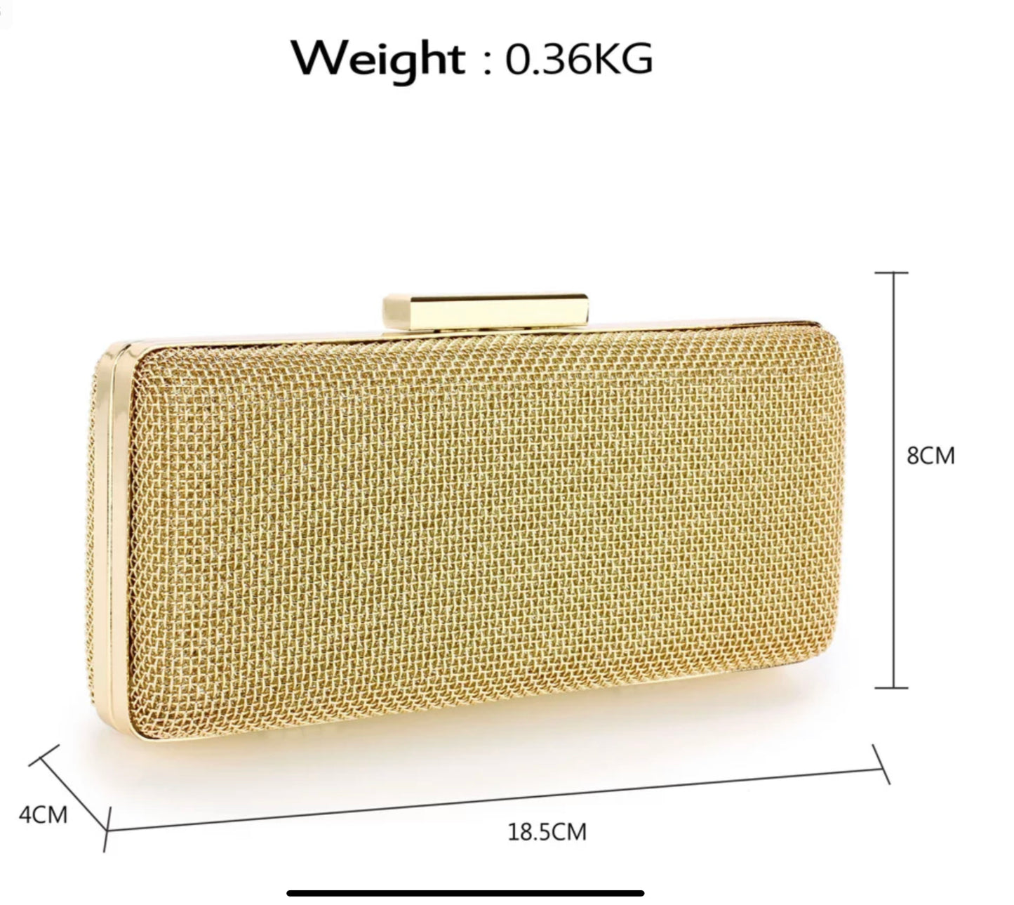 Gold Metal Mesh Clutch Bag