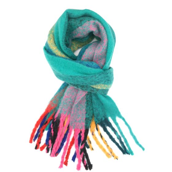 Bright Striped Cosy Blanket Scarf