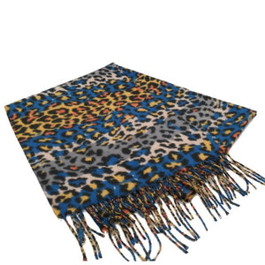 Multi-coloured Leopard Print Scarf