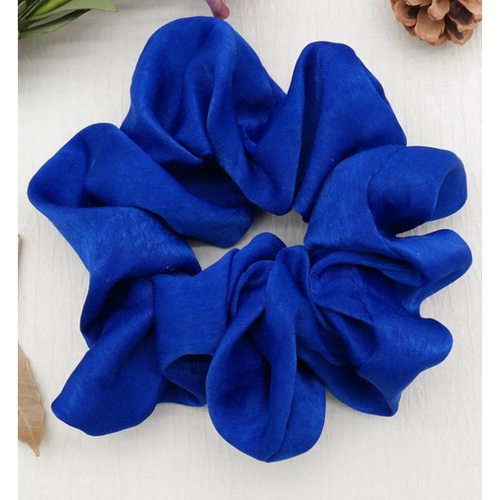 Royal Blue Oversized Satin Scrunchie