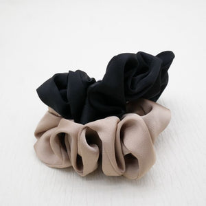 Twin pack of Satin Scrunchies (Black And Beige)