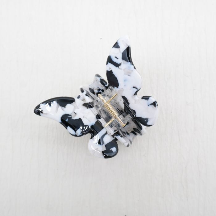 Butterfly Marbled White & Black Hair Claw Clip