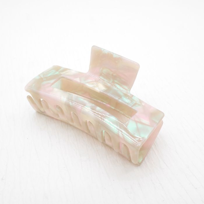 Rectangle Pearl Pink Hair Claw Clip