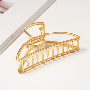 Oval Gold Steel Hair Claw Clip