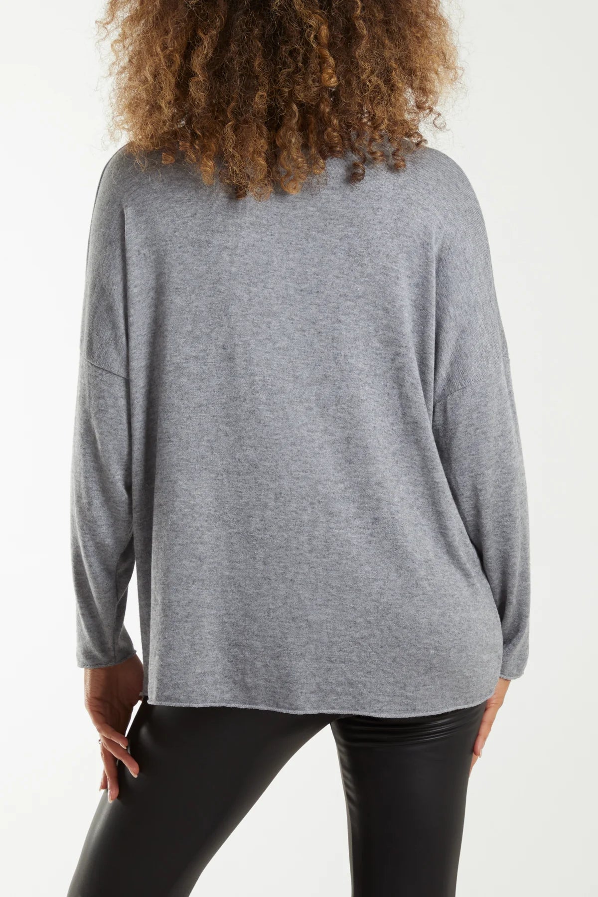 Heart Studded Long Sleeve Fine Knit