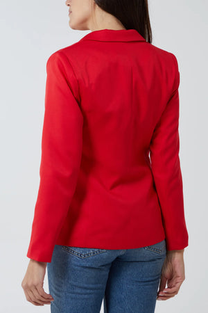 Red Double Breasted Blazer