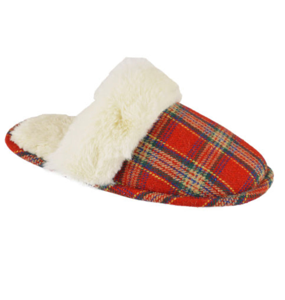 Tartan Mule Slippers