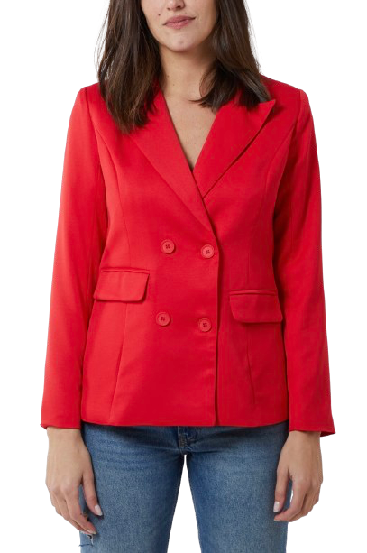 Red Double Breasted Blazer