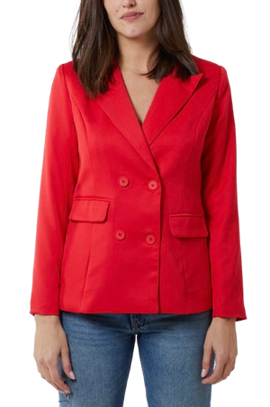 Red Double Breasted Blazer