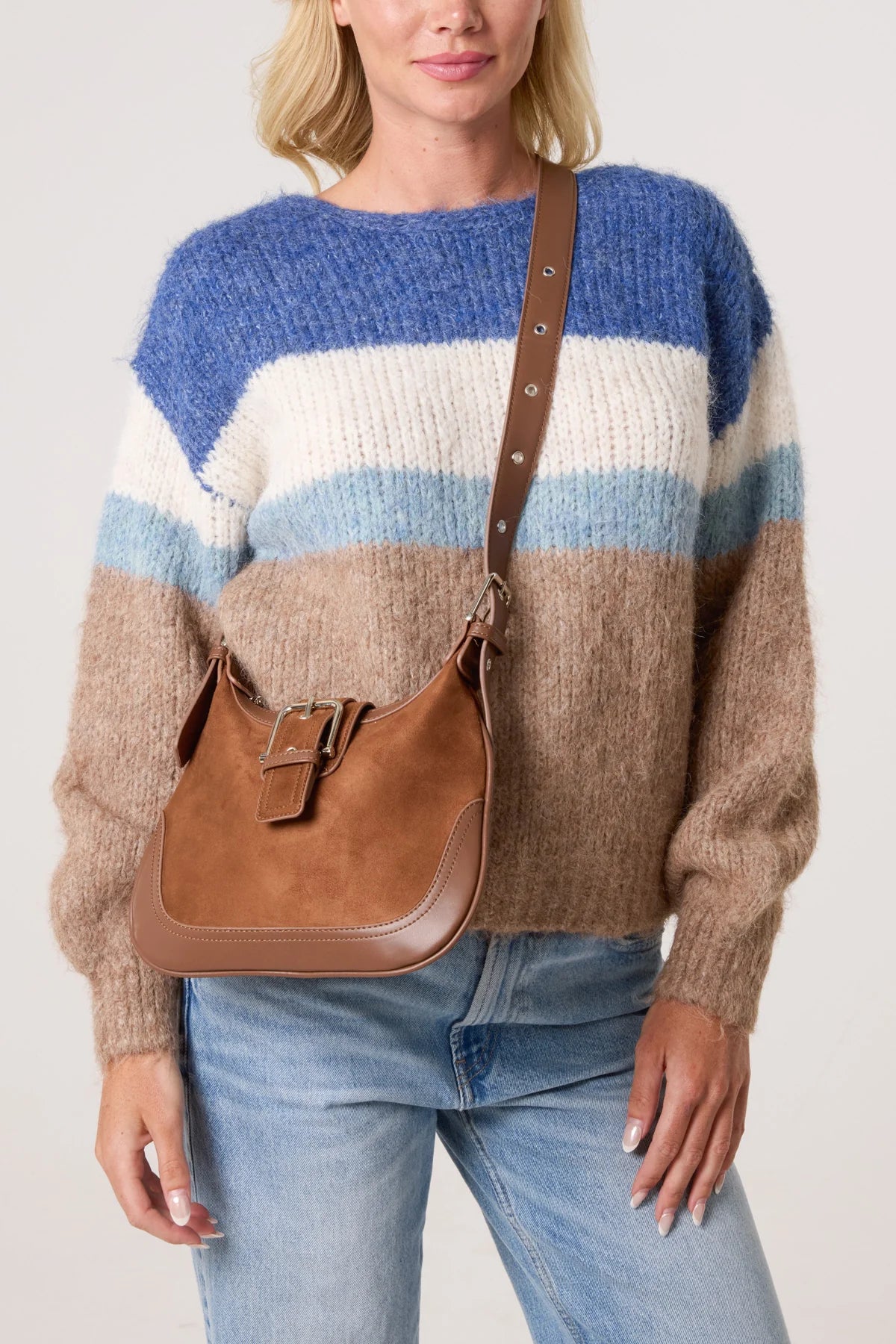 Brown Buckle Crossbody Bag