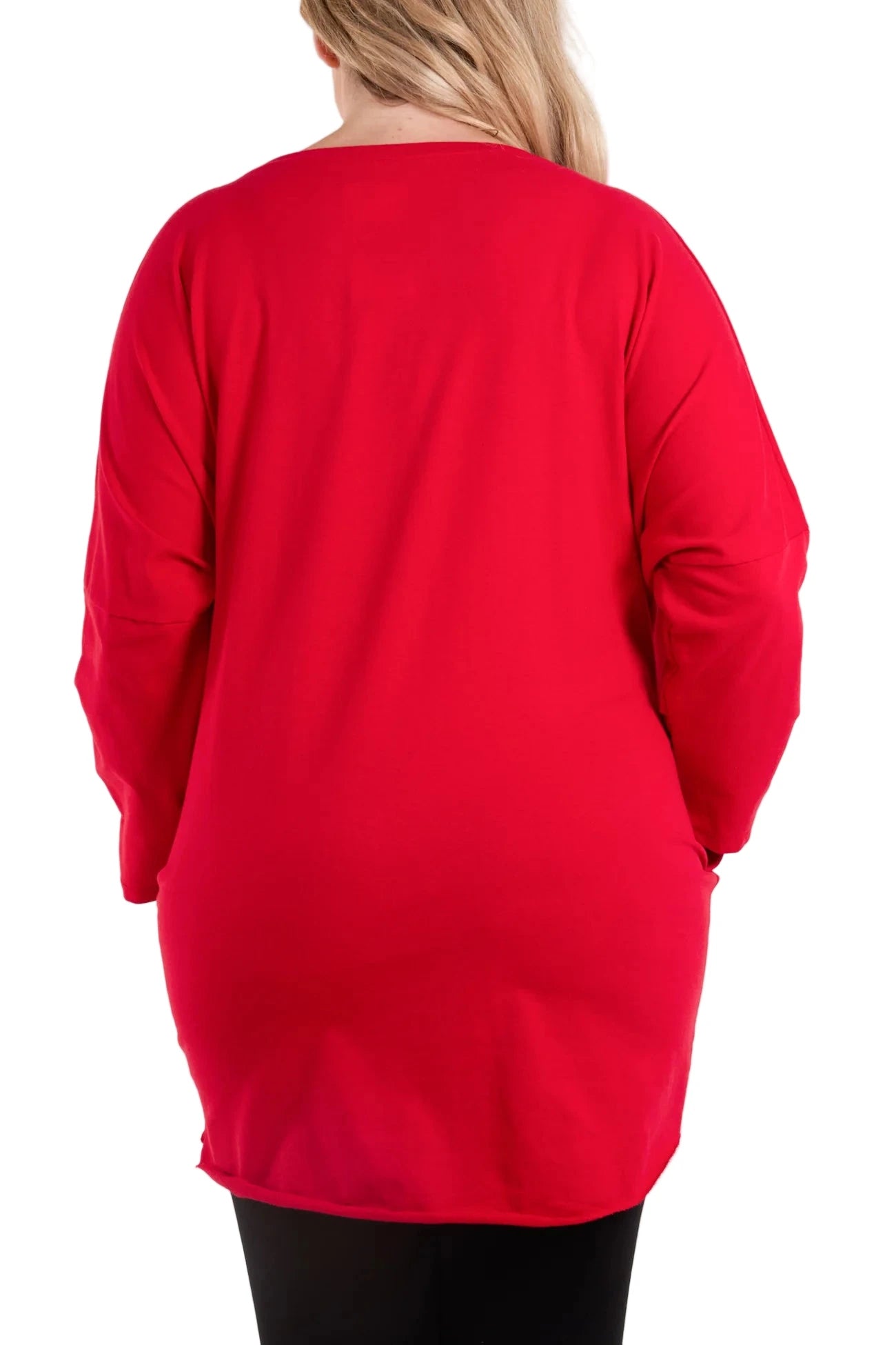 Red Sequin Bow Jumper with Pockets