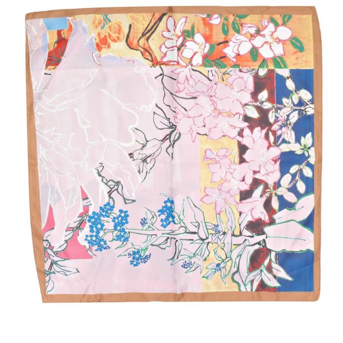 Flower Patches Small Satin Scarf