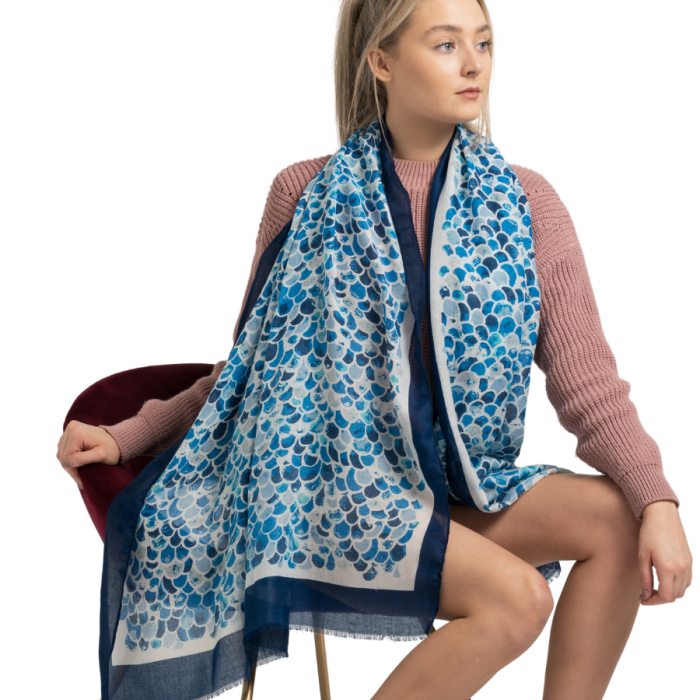 Mermaid Scale Scarf Blue