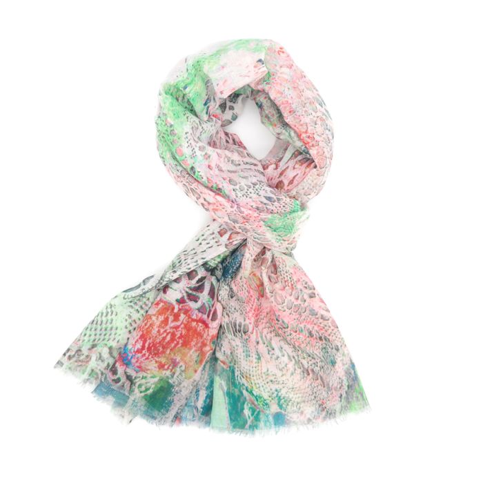 Abstract Lace Scarf Green
