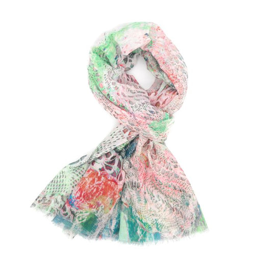 Abstract Lace Scarf Green