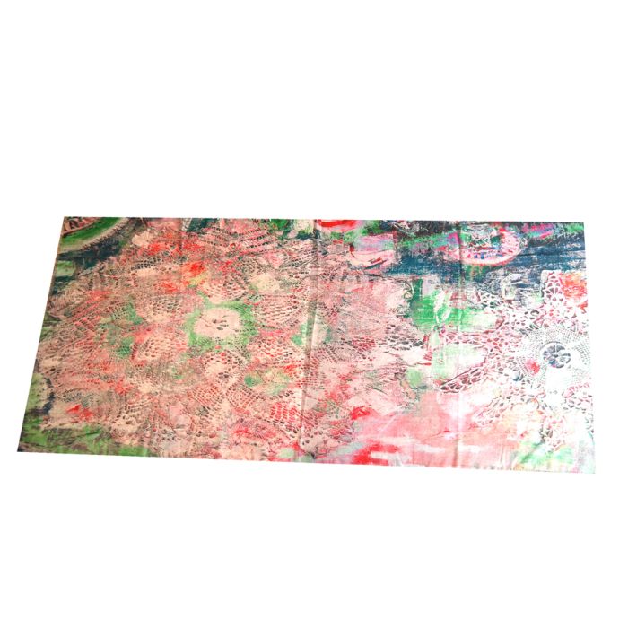 Abstract Lace Scarf Green