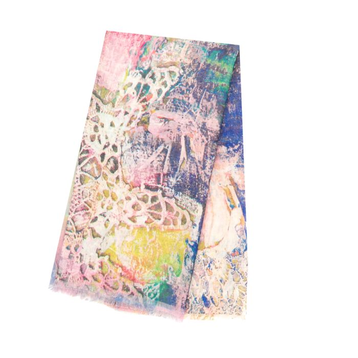 Abstract Lace Scarf Pink