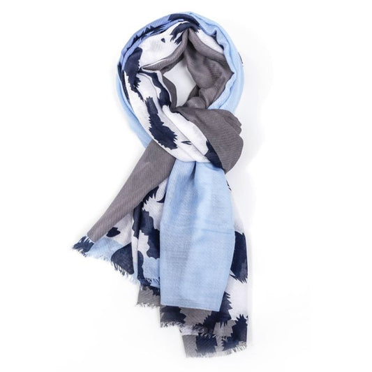 Blue Leopard Scarf