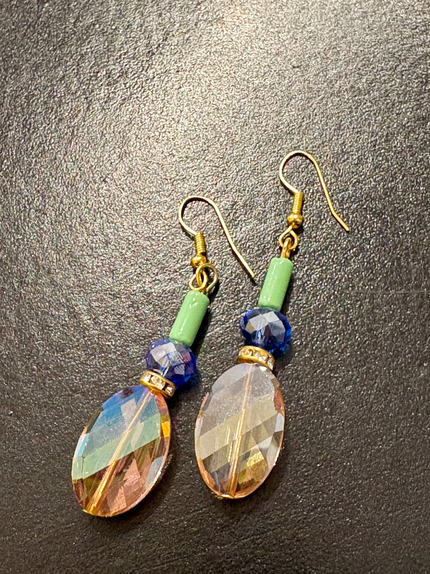 Multi-coloured crystal earrings