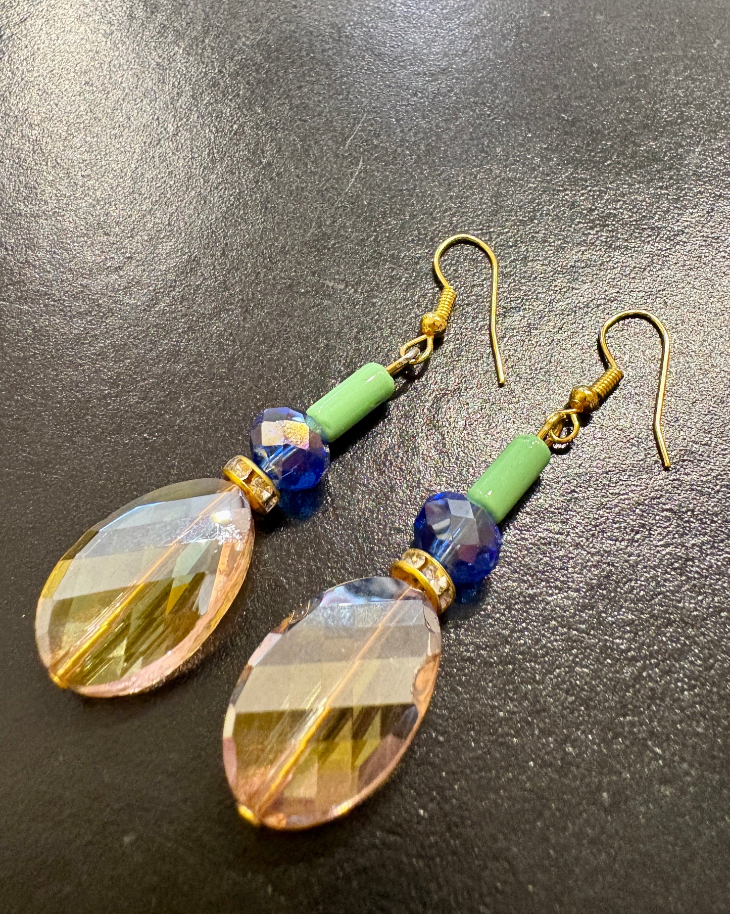 Multi-coloured crystal earrings