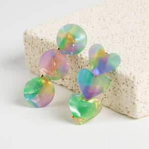 Twin Pack of Hearts Circles Hair Clips