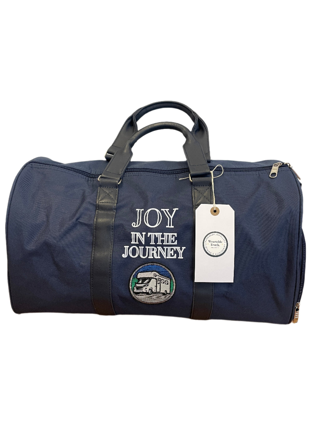 Wearable Truth ‘Joy in the Journey’ Campervan Navy Barrel Bag