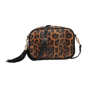 Brown Leopard Print Camera Bag