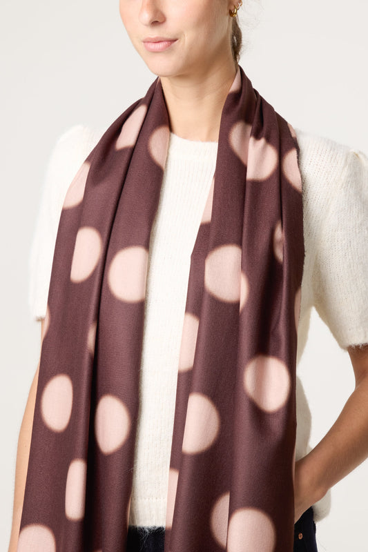 Brown Polka Dot Cosy Scarf