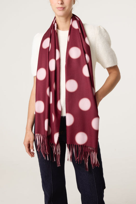 Wine Polka Dot Cosy Scarf