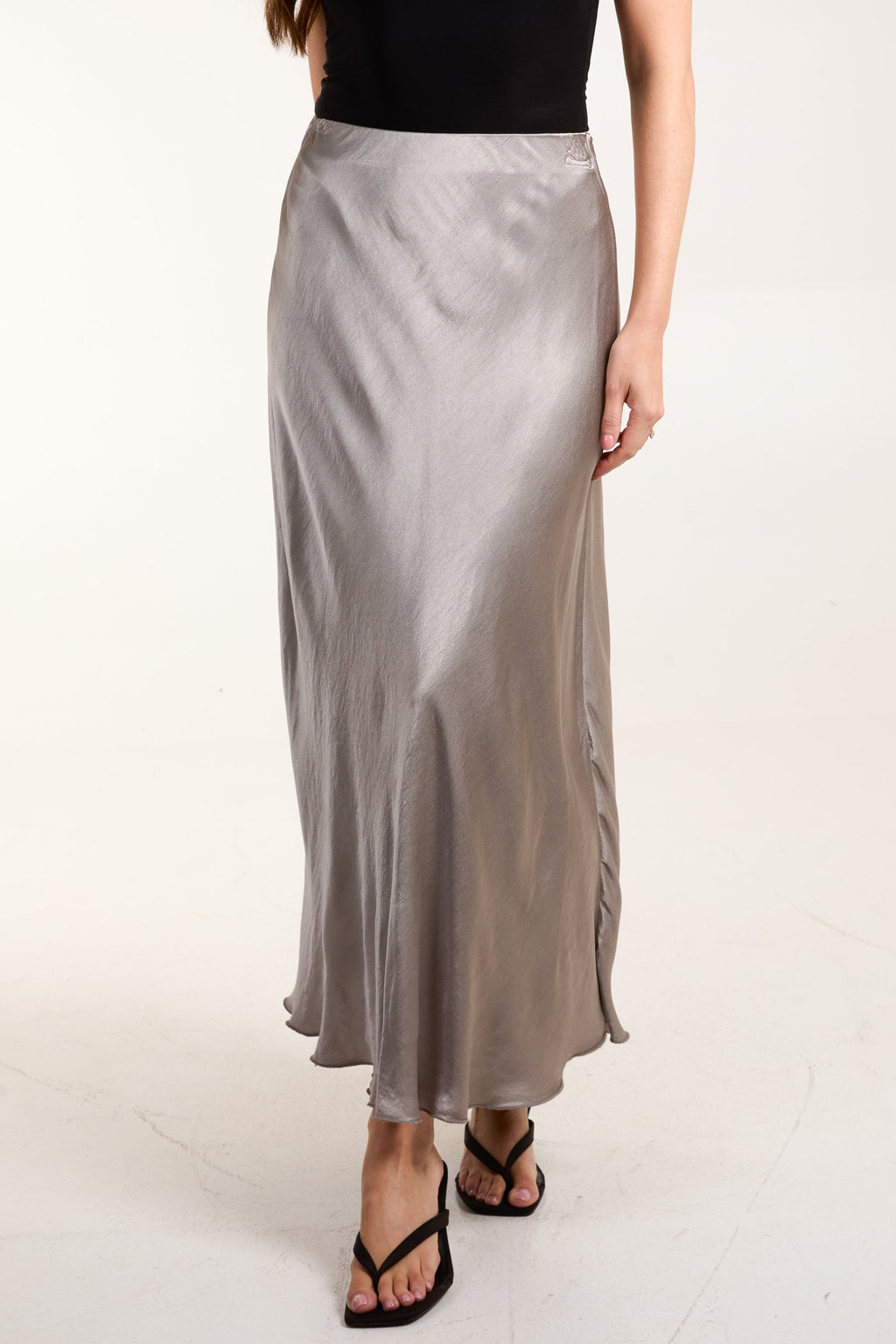 Satin Midi Skirt