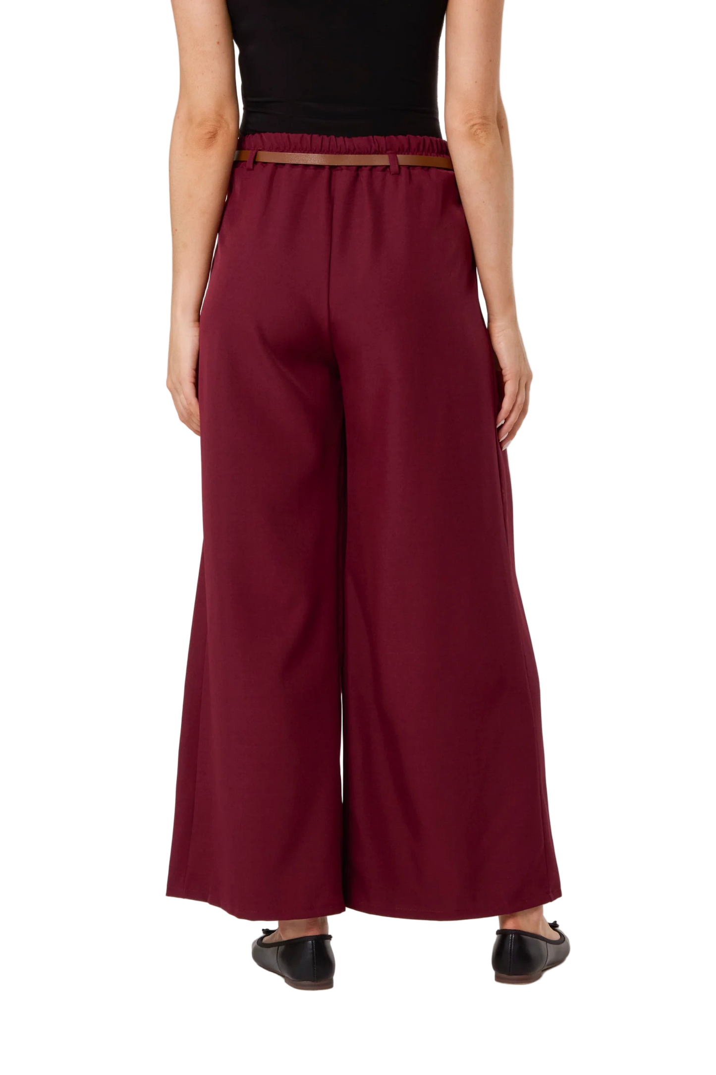 Pleated Palazzo Pants with belt