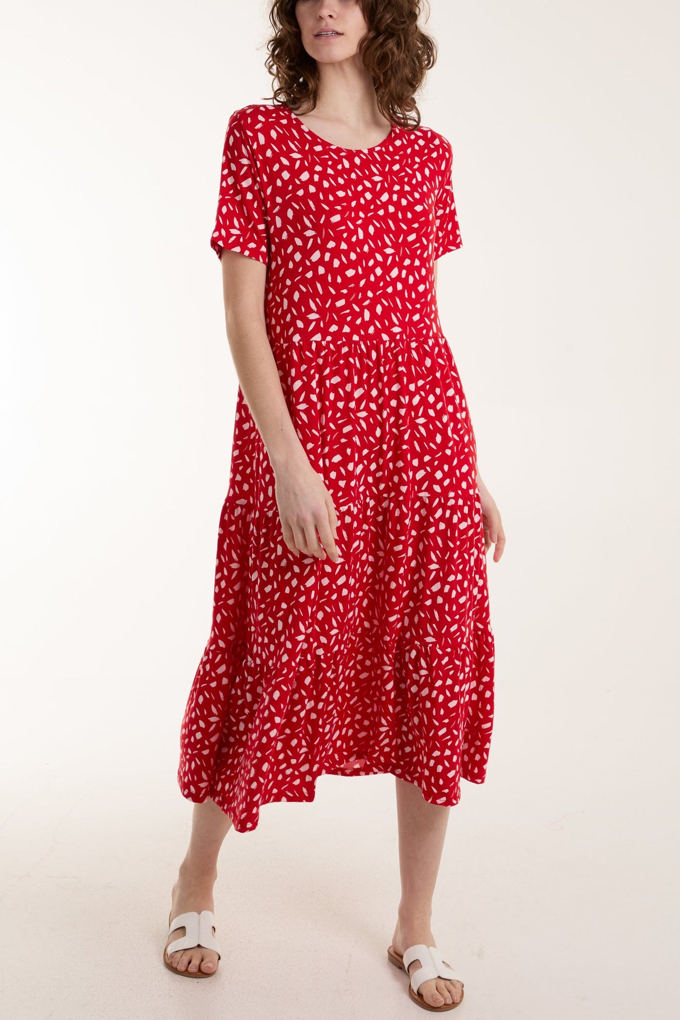 Abstract Spot Smock Midi Dress