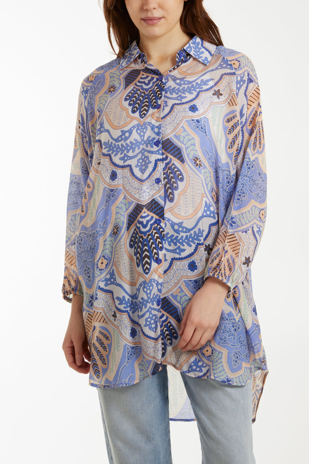 Absract Floral Print Shirt