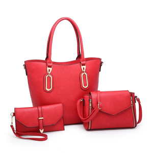 LARGE TOTE BAG WITH MATCHING PURSE (IN RED OR BLACK)