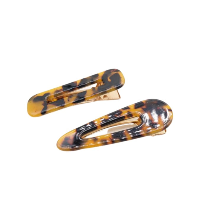 Tortoiseshell Hair Clips (Pack Of Two) by Red Cuckoo