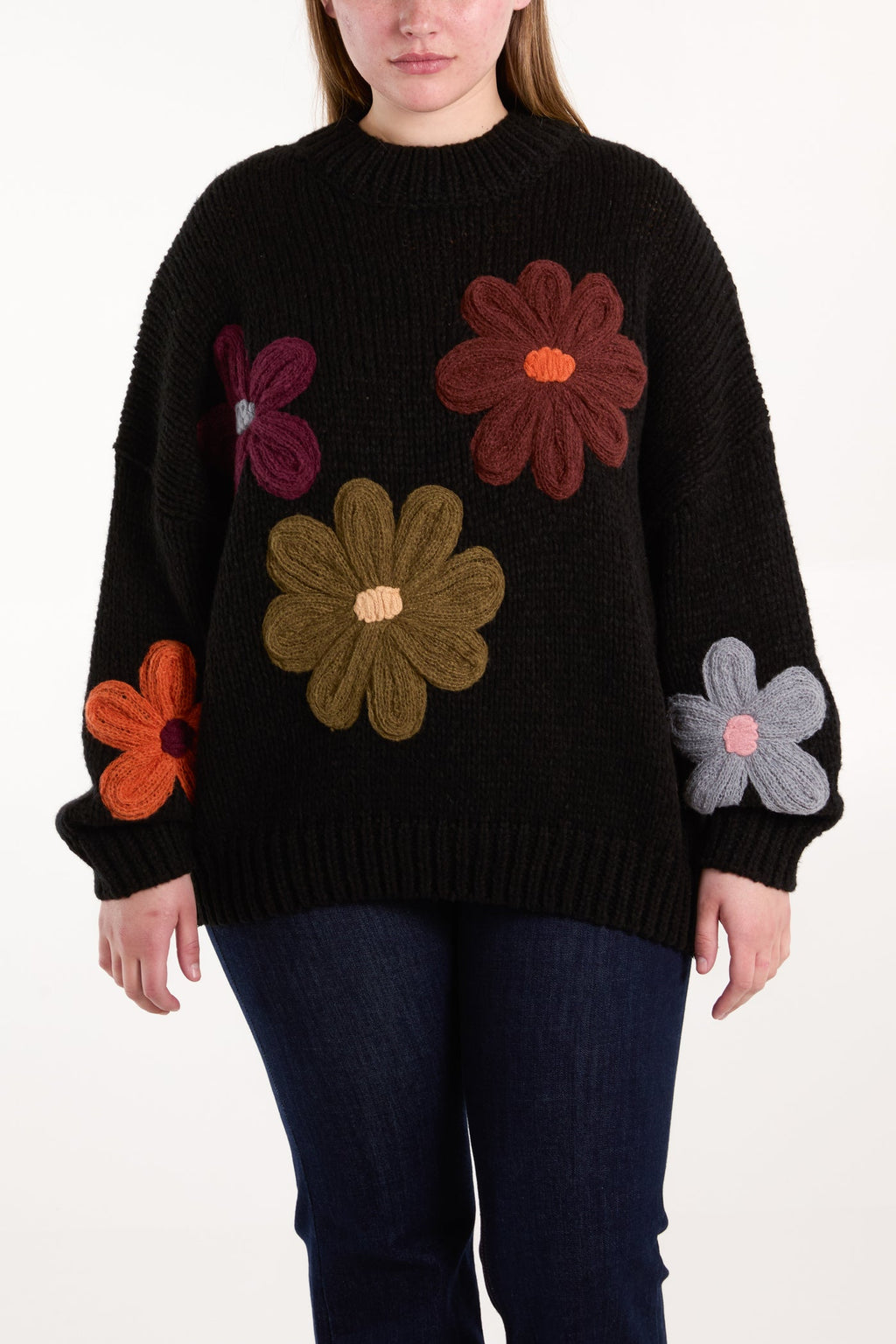 Knitted Daisy Flower Jumper