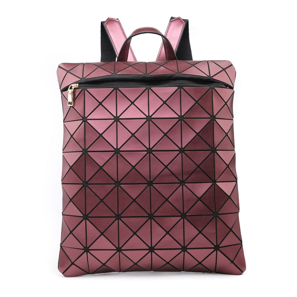 Triangle Pattern Dark Pink Backpack