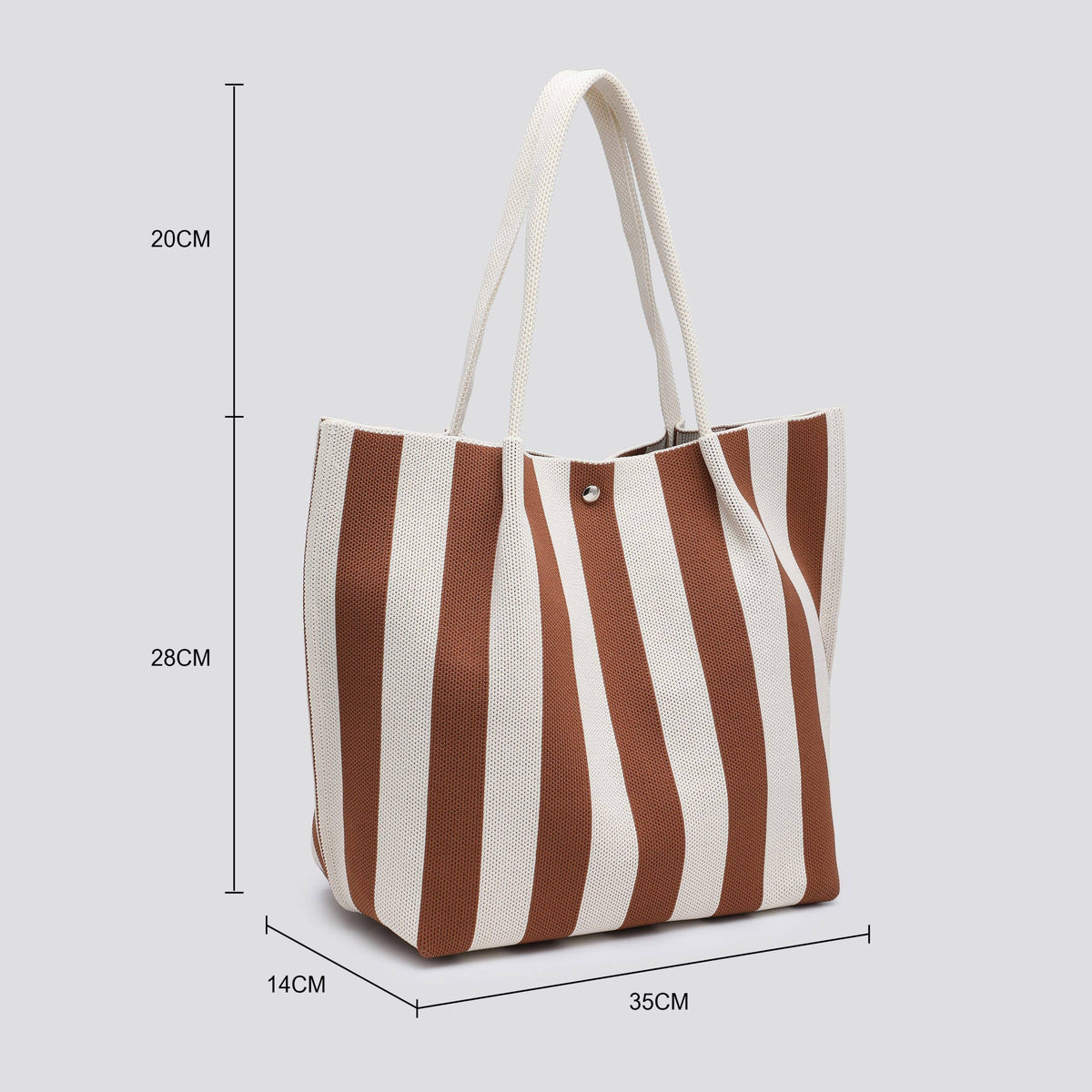 Monchrome Striped Fabric Tote Bag