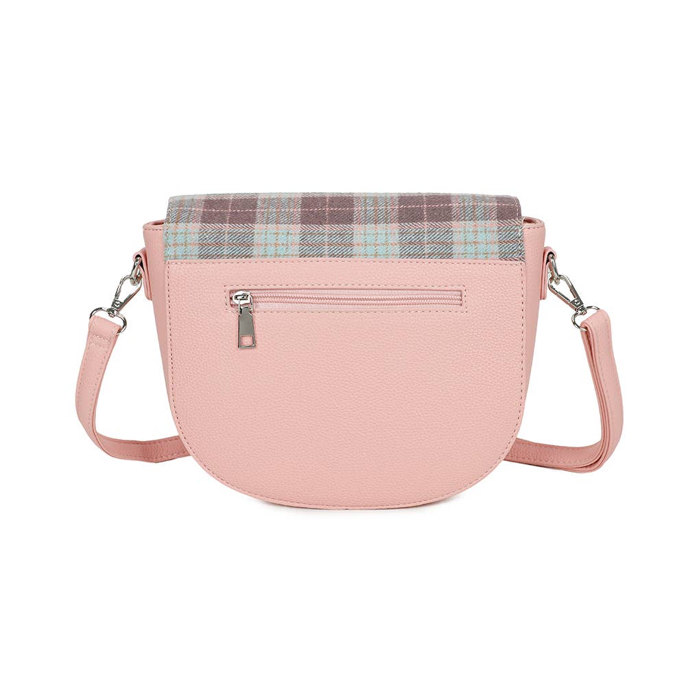 Harris Tweed Skye Blue Ladies Saddle Bag