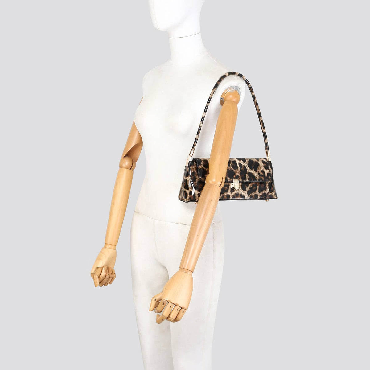 Leopard Print Top Handle Bag