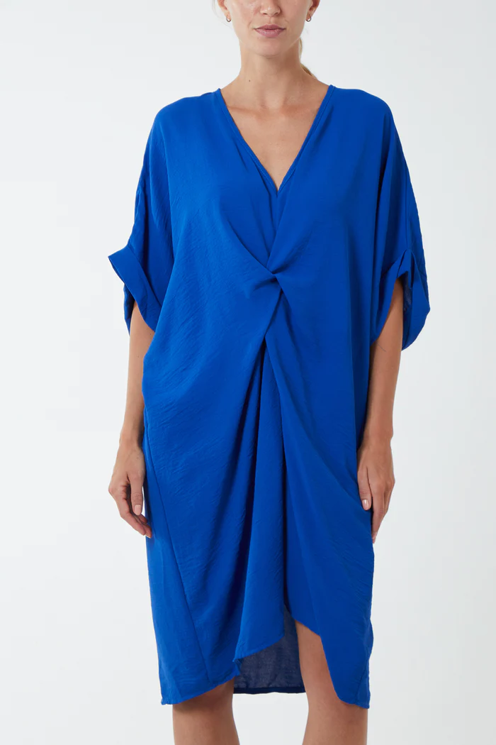 Cobalt Blue Twist cocoon dress