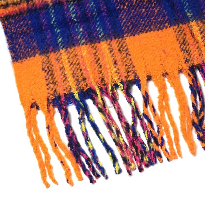Red Cuckoo Orange Tartan Scarf