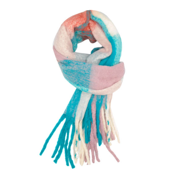 Red Cuckoo Teal Tartan Scarf