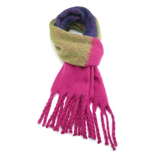 Three-Toned Colour Block Blanket Scarf